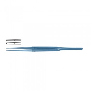 Diam-n-Dust™ Micro Dissecting Forcep Straight - 1 x 2 Teeth Titanium, 18 cm - 7" Tip Size 6.0 x 0.7 mm 